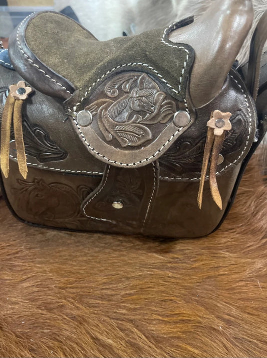 Genuine leather Saddle purse